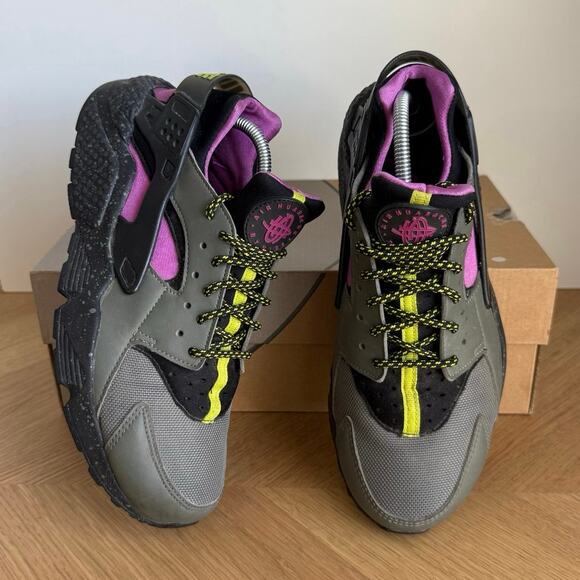 Nike Air Huarache Run River Rock Bright Cactus Men Sneakers- SZ Men 8- W 9.5 - Picture 3 of 13